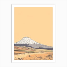 Cotopaxi Ecuador Color Line Drawing (8) Art Print