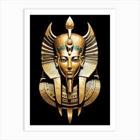 Golden Pharaoh In Regal Headdress Art Art Print