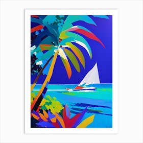 The Maldives Maldives Colourful Painting Tropical Destination Art Print