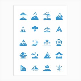 Aesthetic Vector Icons Categorized Into Severally Distinct Weather And Travel Symbols Dominating T 2 1 Art Print