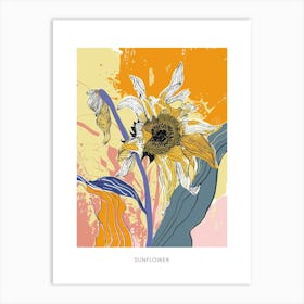 Colourful Flower Illustration Poster Sunflower 3 Art Print