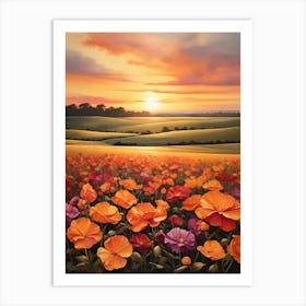 Poppies At Sunset 3 Art Print