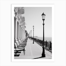 Nice, France, Mediterranean Black And White Photography Analogue 3 Art Print