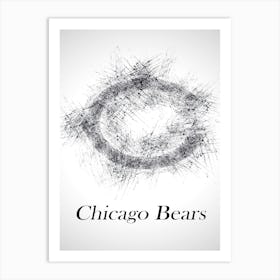 Chicago Bears Sketch Drawing Art Print