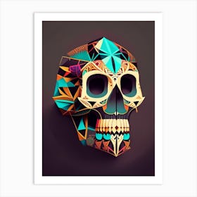 Skull With Geometric Designs 1 Mexican Art Print