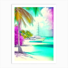 Cayman Islands Soft Colours Tropical Destination Art Print