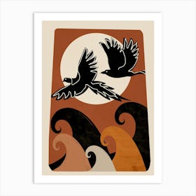 Abstract Art Of Flying Birds 2 Art Print