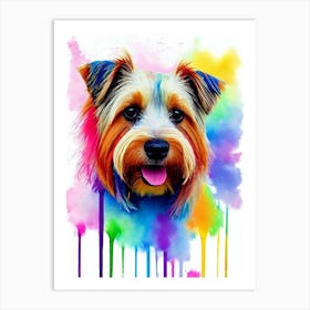 Australian Terrier Rainbow Oil Painting Dog Art Print