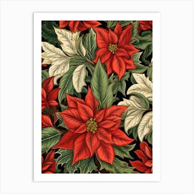 Poinsetta Red And Green 2 Art Print