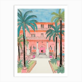 The Breakers   Palm Beach, Florida   Resort Storybook Illustration 2 Art Print