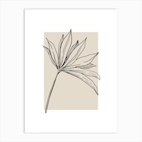 Beige Botanical Leaf 1 Art Print