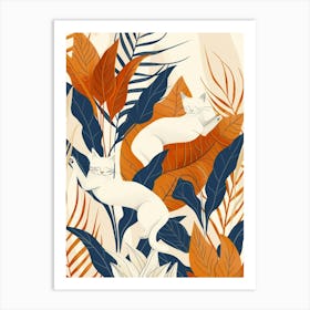 Cats In The Jungle Art Print