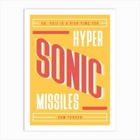 Fender Hypersonic Missiles  Wall Art Music Lyrics Poster Print Art Print