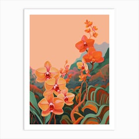 Boho Wildflower Painting Orchid 3 Art Print