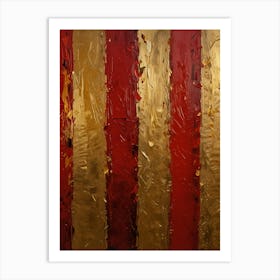 Gold And Red Stripes Art Print