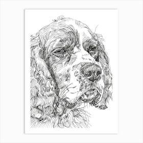 Boykin Spaniel Dog Line Art 3 Art Print