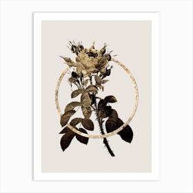 Gold Ring Lelieur's Four Seasons Rose Glitter Botanical Illustration n.0352 Art Print