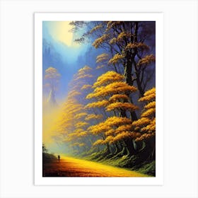 Yellow Trees In A Forest 2 Art Print