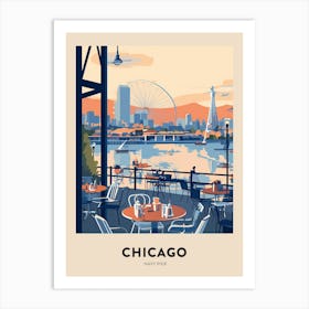 Navy Pier Chicago Travel Poster Art Print