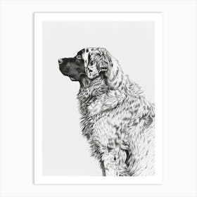 Leonberger Dog Line Sketch 1 Art Print