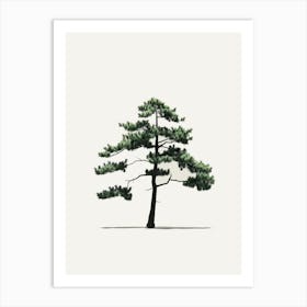 Pine Tree Pixel Illustration 3 Art Print