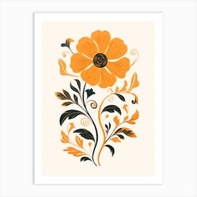 Orange Flower 1 Art Print