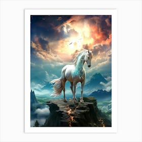 White Horse In The Sky Art Print