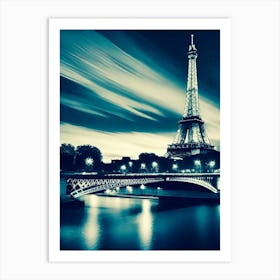 Eiffel Tower At Night 3 Art Print