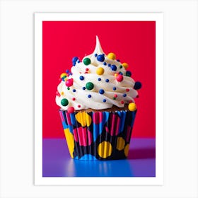Realistic Photography Dotty Cupcake 1 Art Print