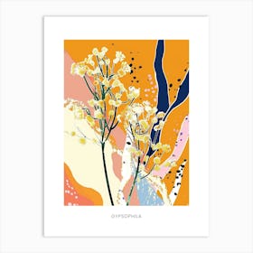 Colourful Flower Illustration Poster Gypsophila 1 Art Print