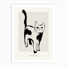 Black Ink Cat Art Print
