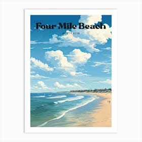 Four Mile Beach Australia Port Douglas Digital Travel Illustration Art Print