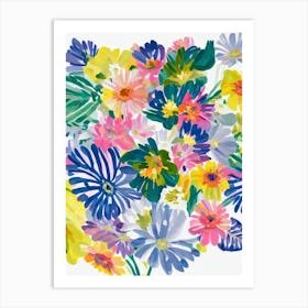 Gerberas Modern Colourful Flower Art Print
