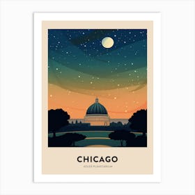 Adler Planetarium Chicago Travel Poster Art Print