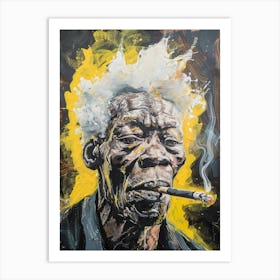 Portrait of a smoking man Art Print