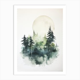 Watercolour Of Valdivian Rainforest   Chile And Argentina 3 Art Print
