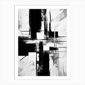 Echo Abstract Black And White 3 Art Print