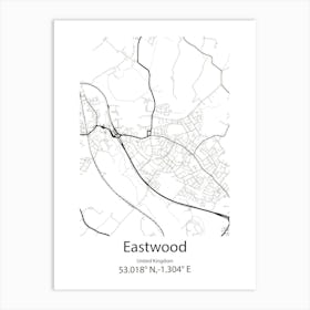 Eastwood,United Kingdom Minimalist Map Art Print