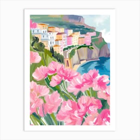 Amalfi Coast Floral Print 1 Art Print