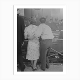 Loving Couple Look At Exhibit, State Fair, Donaldsonville, Louisiana By Russell Lee Art Print