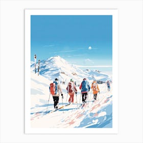 Verbier   Switzerland, Ski Resort Illustration 3 Art Print