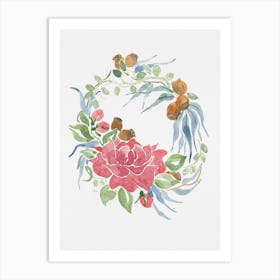 Gum And Bloom Wreath Art Print