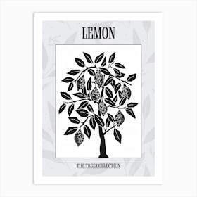 Lemon Tree Simple Geometric Nature Stencil 1 Poster Art Print