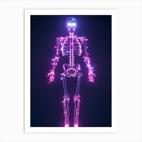 Neon Skeleton Art Print