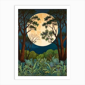 William Morris Rose Moonlight In The Jungle Art Print