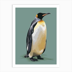 Emperor Penguin Stewart Island Ulva Island Minimalist Illustration 3 Art Print