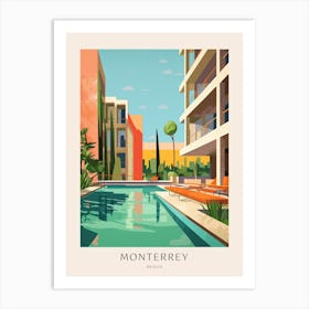 Monterrey, Mexico 2 Midcentury Modern Pool Poster Art Print