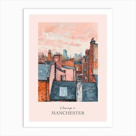 Mornings In Manchester Rooftops Morning Skyline 4 Art Print