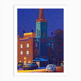 Greeley, City Us  Pointillism Art Print