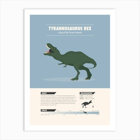 T-Rex - Dinosaur Fact Art Print